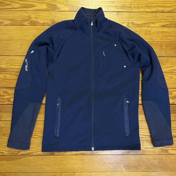 RLX Ralph Lauren Other - RLX Ralph Lauren Mens Medium Navy Blue Full Zip Performance Stretch Zip Pockets